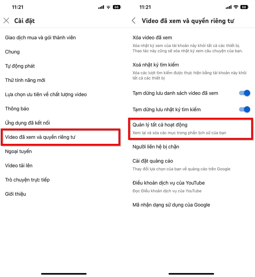 Cách bật tính năng tự động xóa lịch sử xem trên YouTube 2