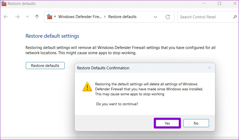 Mẹo hay Reset lại cài đặt Tường lửa trên Windows 11 (6)