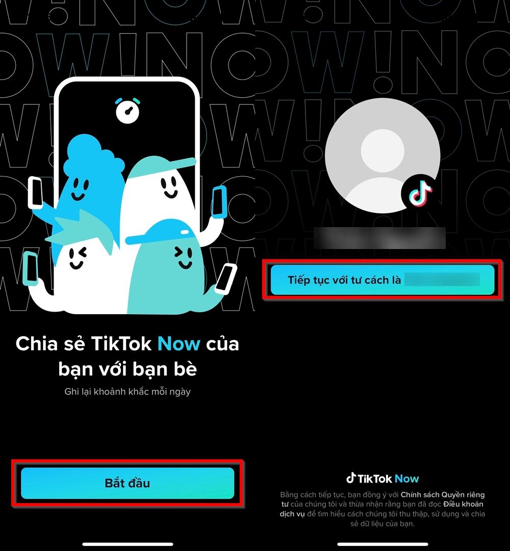 Đăng nhập TikTok Now 2