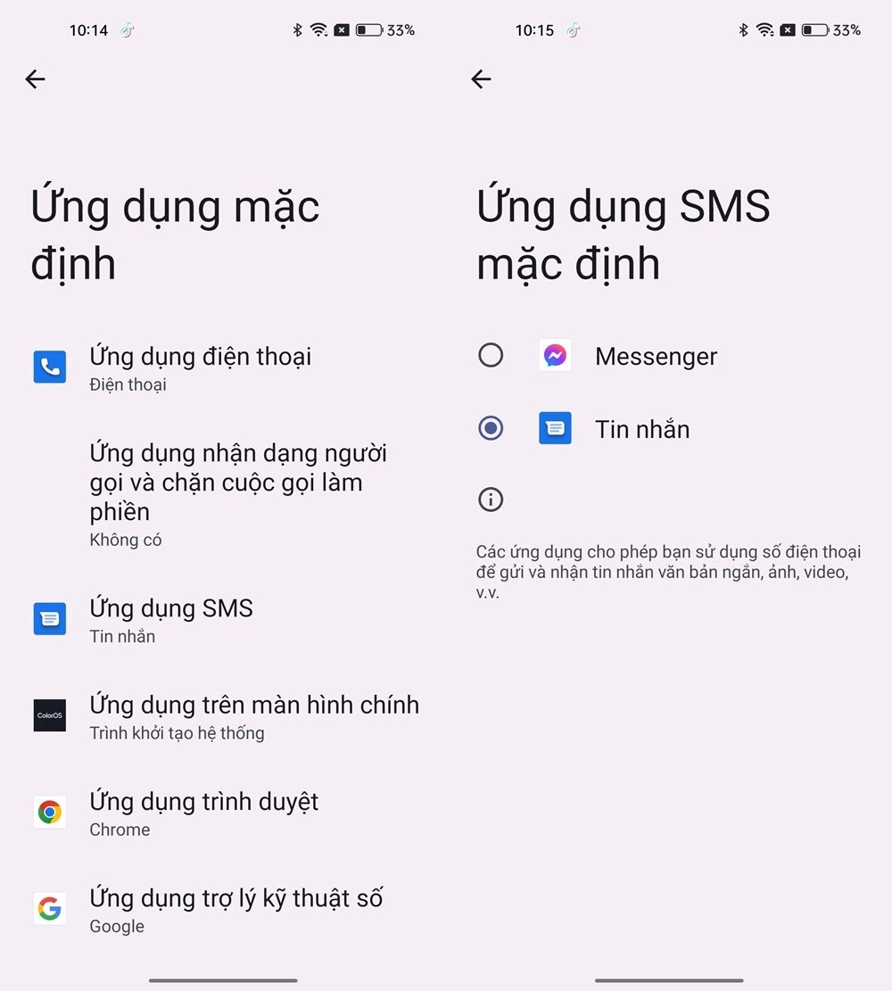 Cách thiết lập ứng dụng mặc định trên điện thoại OPPO 2