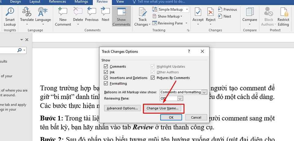 Đổi tên người comment trong Word - Ảnh 11