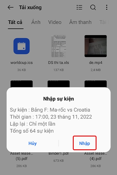 Cách thêm lịch thi đấu World Cup 2022 vào điện thoại Android
