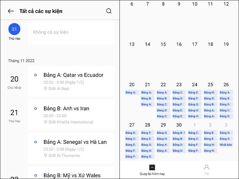Cách thêm lịch thi đấu World Cup 2022 vào điện thoại Android