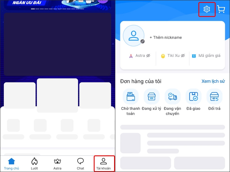 Cách liên kết tài khoản Google với ứng dụng Tiki