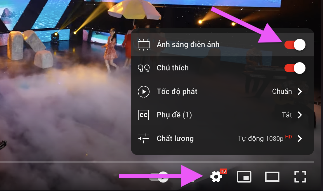 Chế độ ánh sáng điện ảnh trên YouTube là gì?
