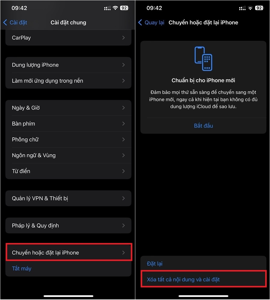 Khắc phục iphone bị mất tiếng bằng cách khôi phục cài đặt gốc
