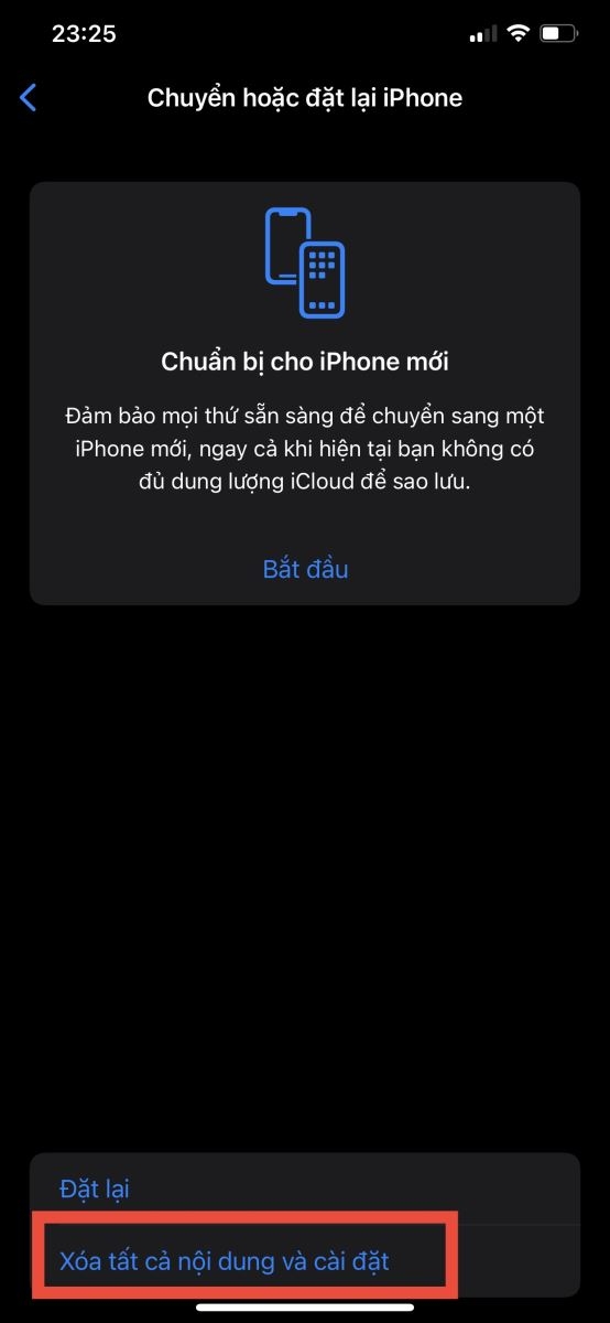 Cách xóa hết dữ liệu iPhone 3
