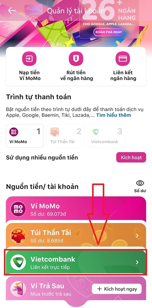 Hướng dẫn cách huỷ liên kết MoMo với ngân hàng đơn giản và nhanh chóng hình 3