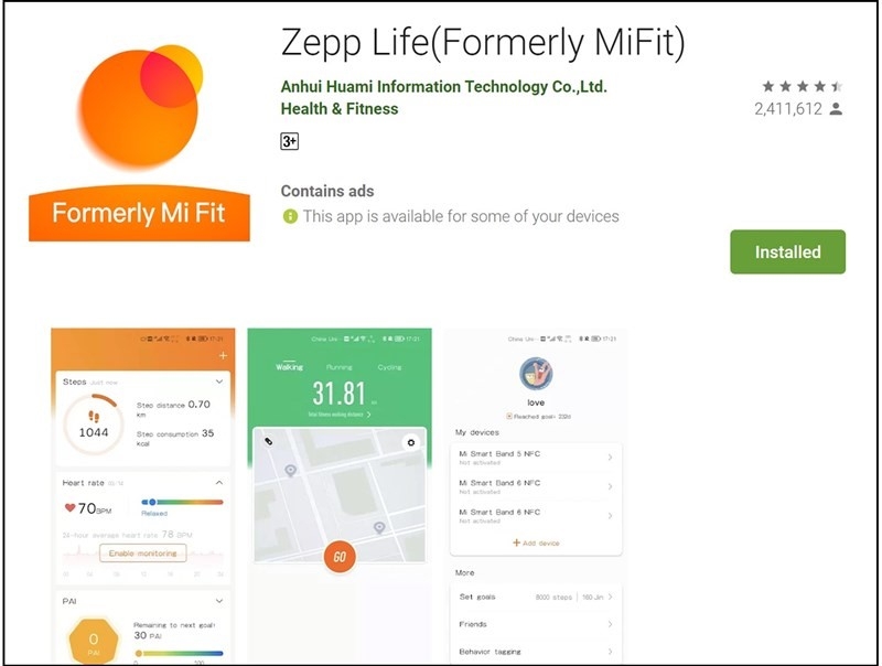 Cài đặt Mi Fit 4
