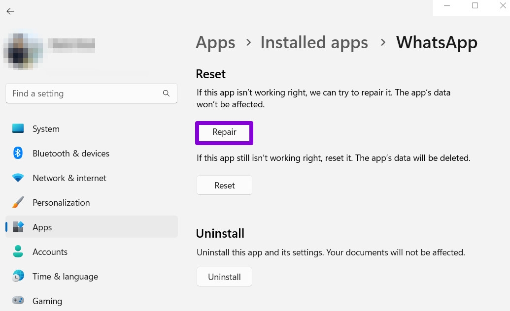 Sửa lỗi WhatsApp không hiển thị thông báo trên Windows 11 (8)