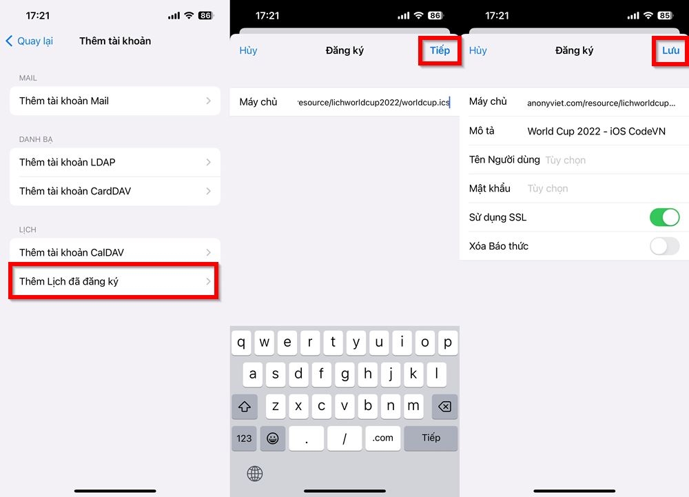 Cách thêm lịch World Cup 2022 vào lịch trên iPhone 3