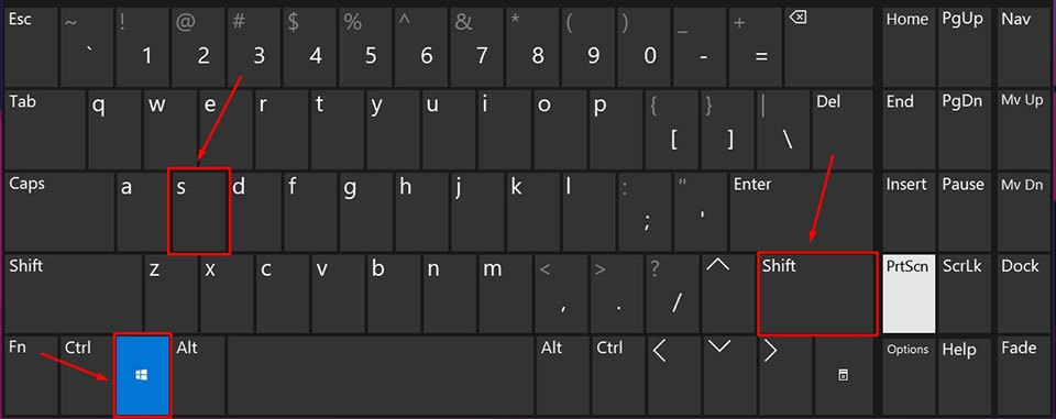 Chụp màn hình Windows 11 - Dùng phím Windows Shift S