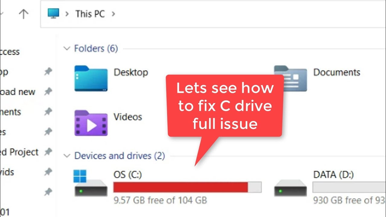 ổ C bị đầy win 11
