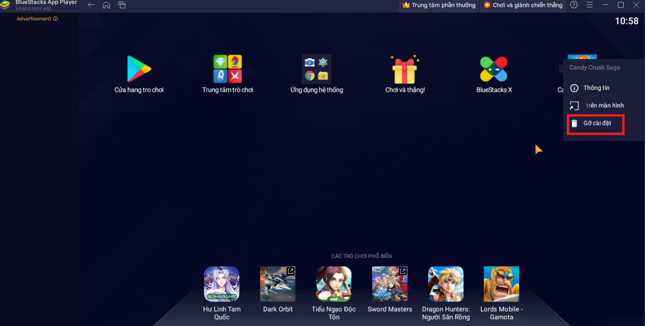 Cách xóa App trên Bluestacks (Ảnh 2)