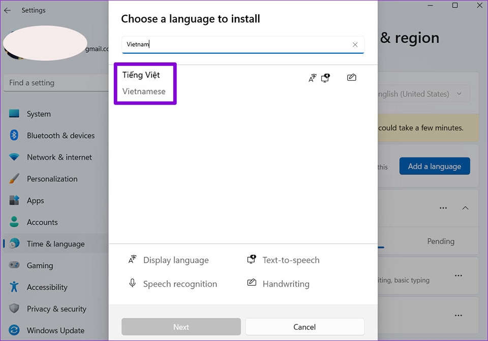 Đổi ngôn ngữ trên máy tính Windows 11 - Ảnh 07