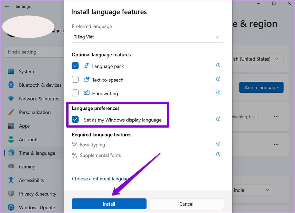 Đổi ngôn ngữ trên máy tính Windows 11 - Ảnh 08