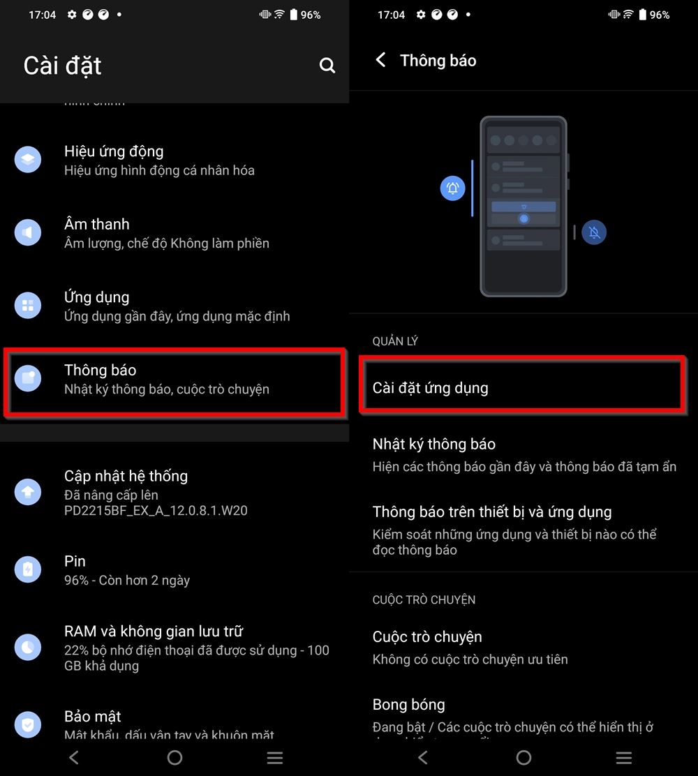 Cách tắt thông báo ứng dụng trên điện thoại vivo 1