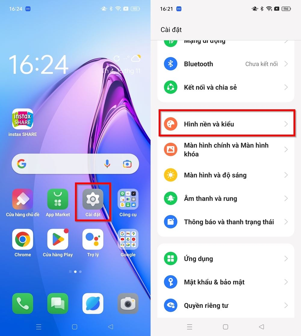 Cách chỉnh màu hiệu ứng khi có thông báo trên điện thoại OPPO 1
