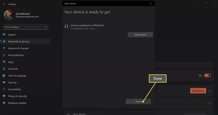 Cách kết nối Airpods với laptop Windows 11