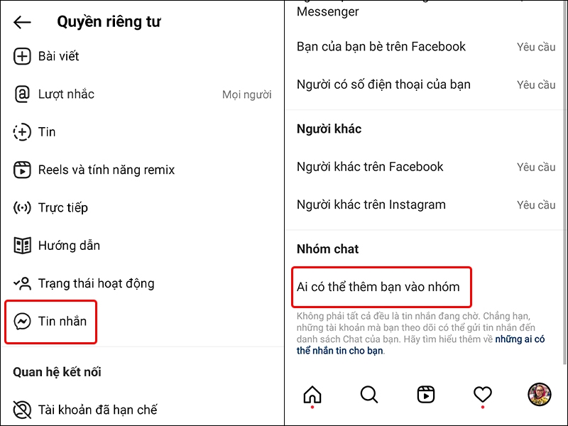 Cách chặn người lạ thêm vào nhóm trên Instagram