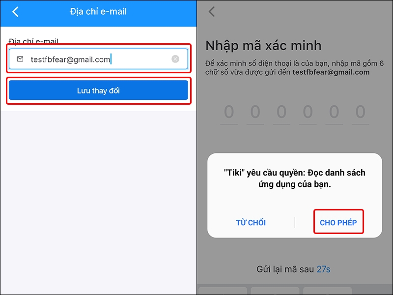 Hướng dẫn thêm địa chỉ email vào tài khoản Tiki