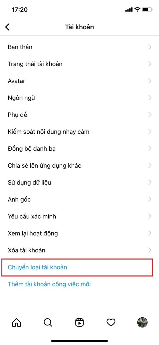 Cách quay về tài khoản cá nhân trên Instagram