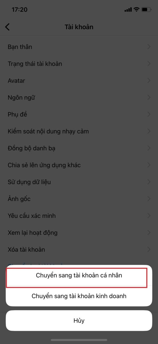 Cách quay về tài khoản cá nhân trên Instagram