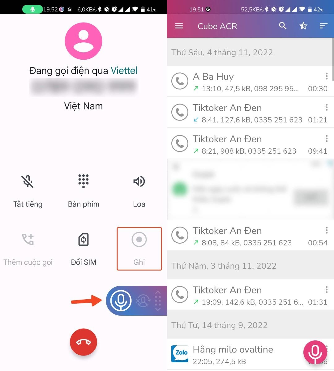 Ghi âm cuộc gọi trên android