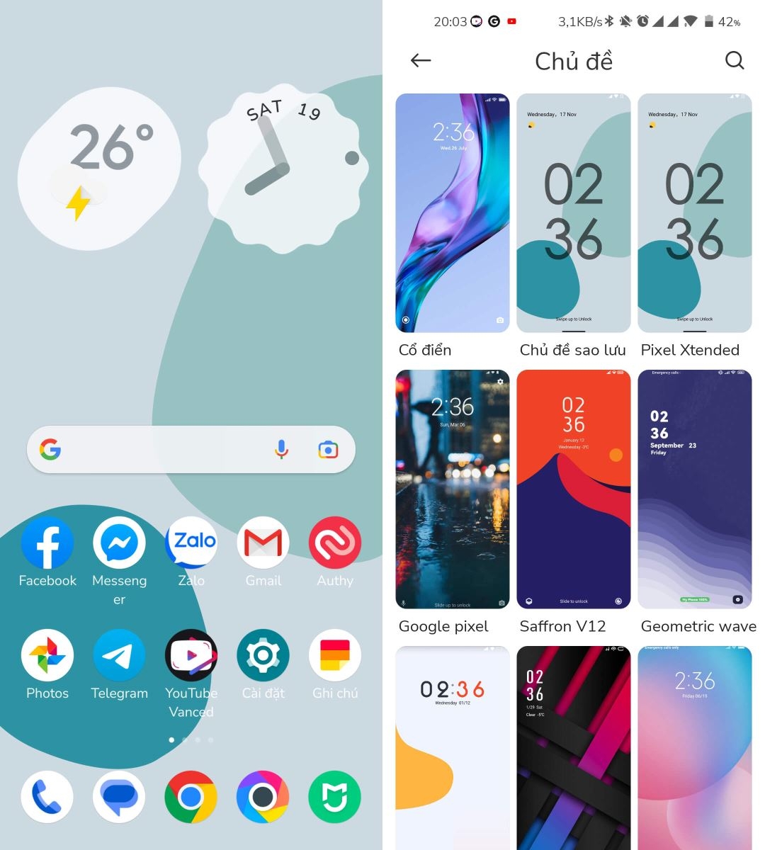 Thay đổi giao diện và màn hình chính trên android
