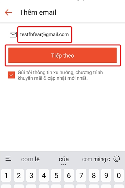 Cách thêm email nhận hóa đơn trên ứng dụng Shopee