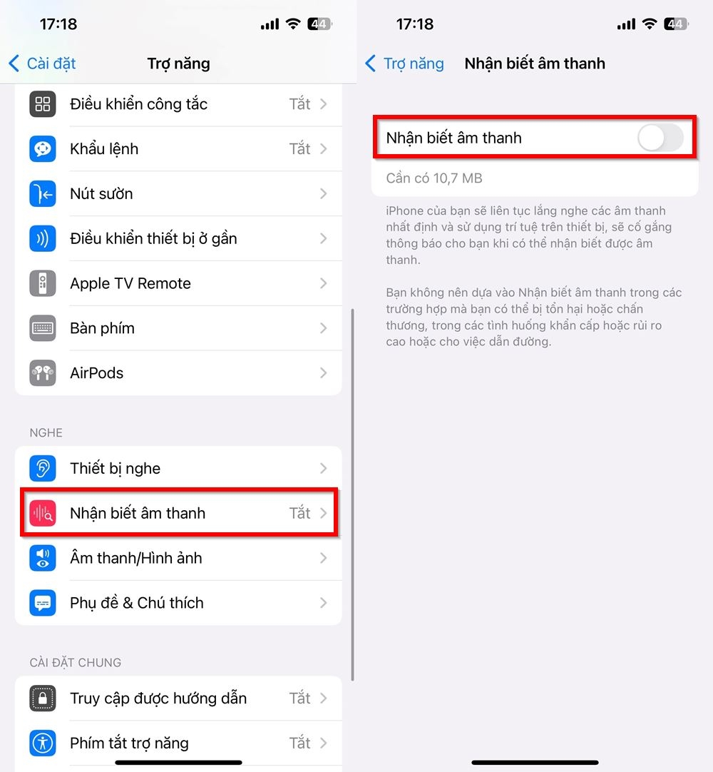 Cách sử dụng Nhận biết âm thanh trên iOS 16 2