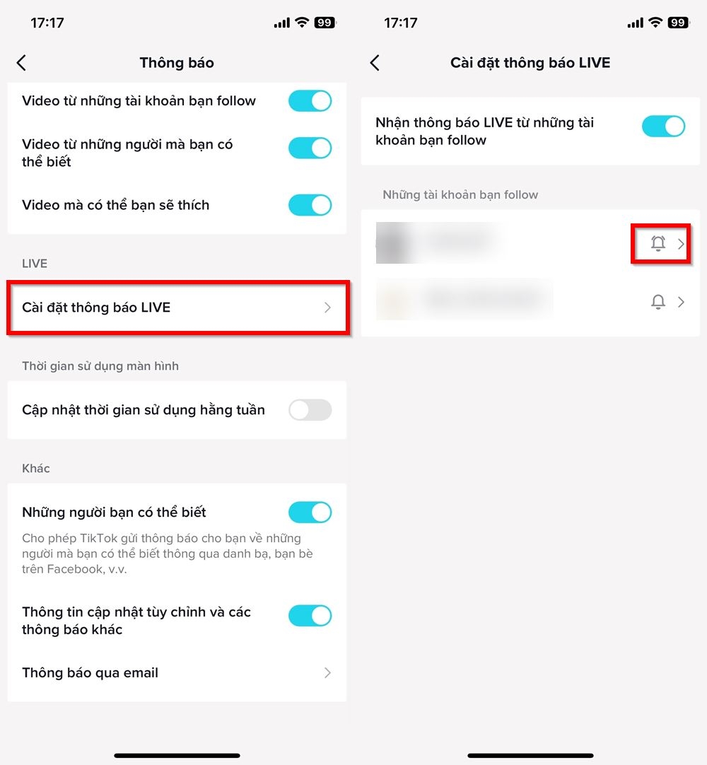 Cách bật thông báo khi có Live trên TikTok 3