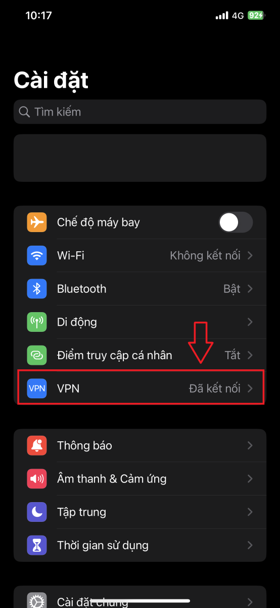 Cách tắt VPN trên iPhone