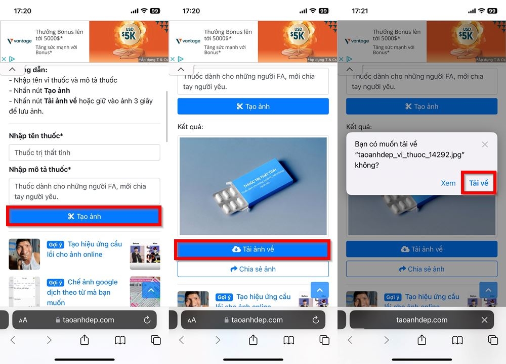 Tạo ảnh vỉ thuốc 2