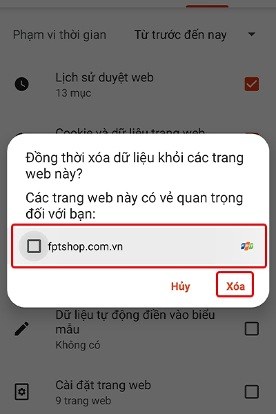 Cách xóa toàn bộ dữ&nbsp; liệu duyệt web trên trình duyệt Brave bằng điện thoại