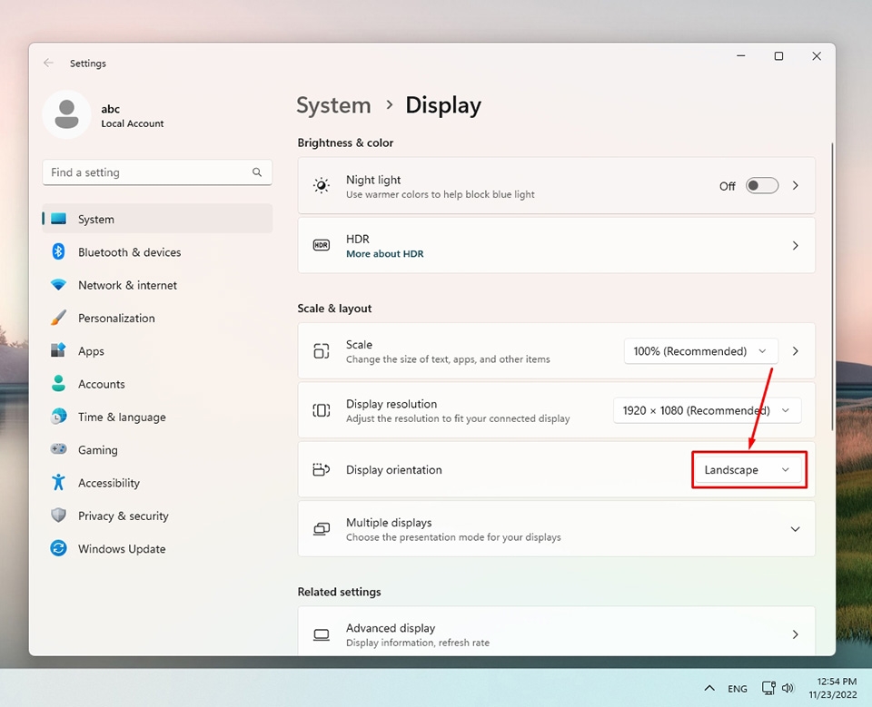 Xoay màn hình trong Windows 11 - Ảnh 06
