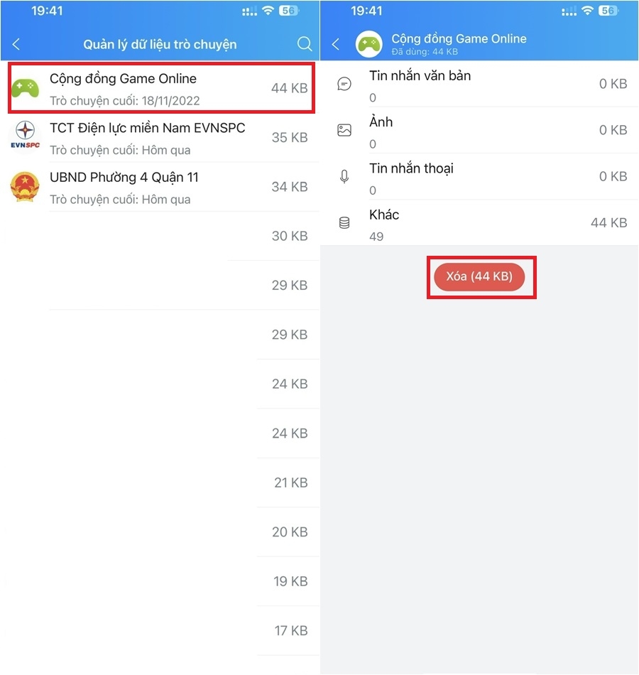 Hướng dẫn cách xóa dữ liệu Zalo trên iPhone (4)