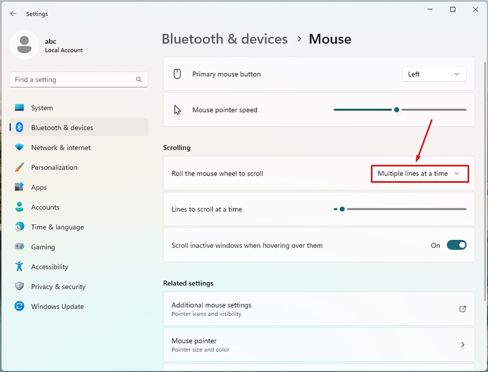 Chỉnh tốc độ con lăn chuột trong Windows 11 - Ảnh 05