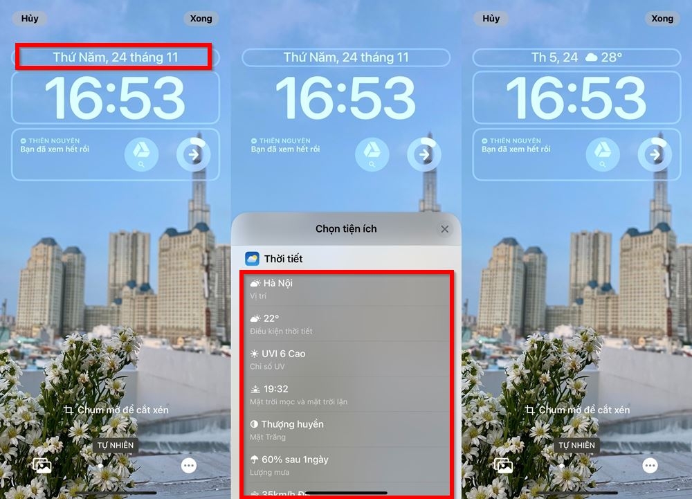 Cách theo dõi thời tiết trên màn hình khoá iOS 16 2