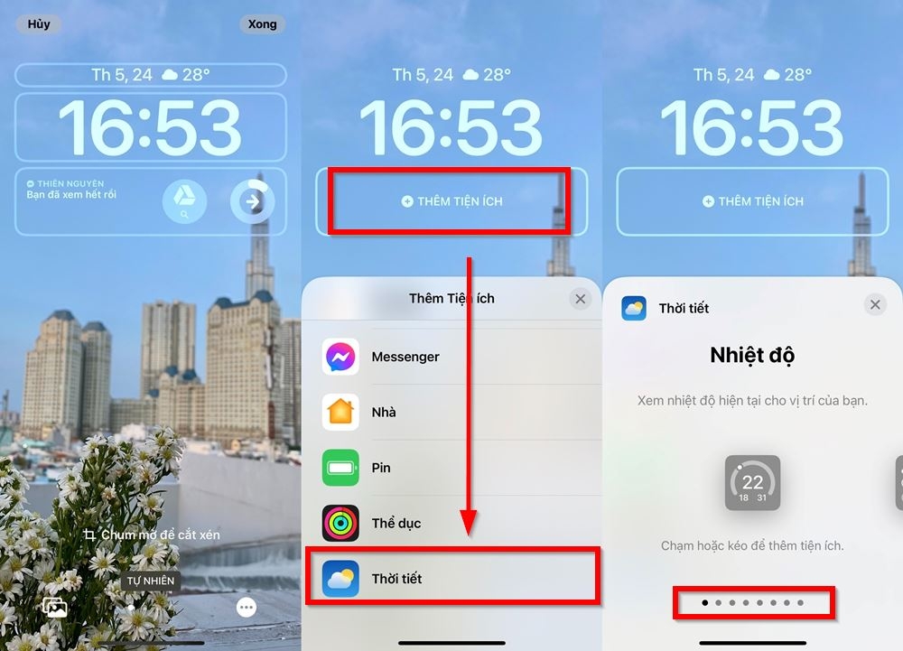 Cách theo dõi thời tiết trên màn hình khoá iOS 16 3