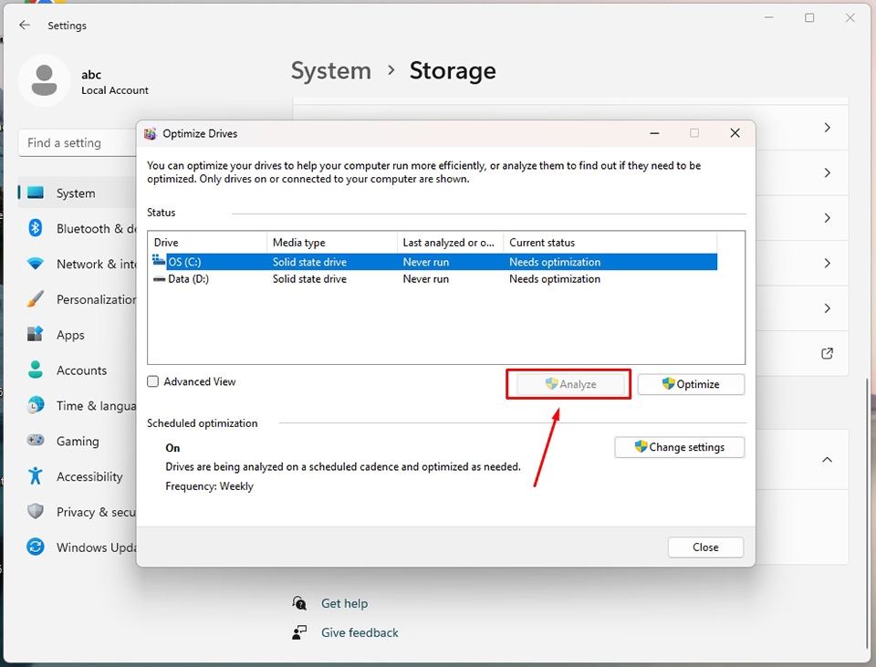 Chống phân mảnh ổ cứng trong Windows 11 - Ảnh 08