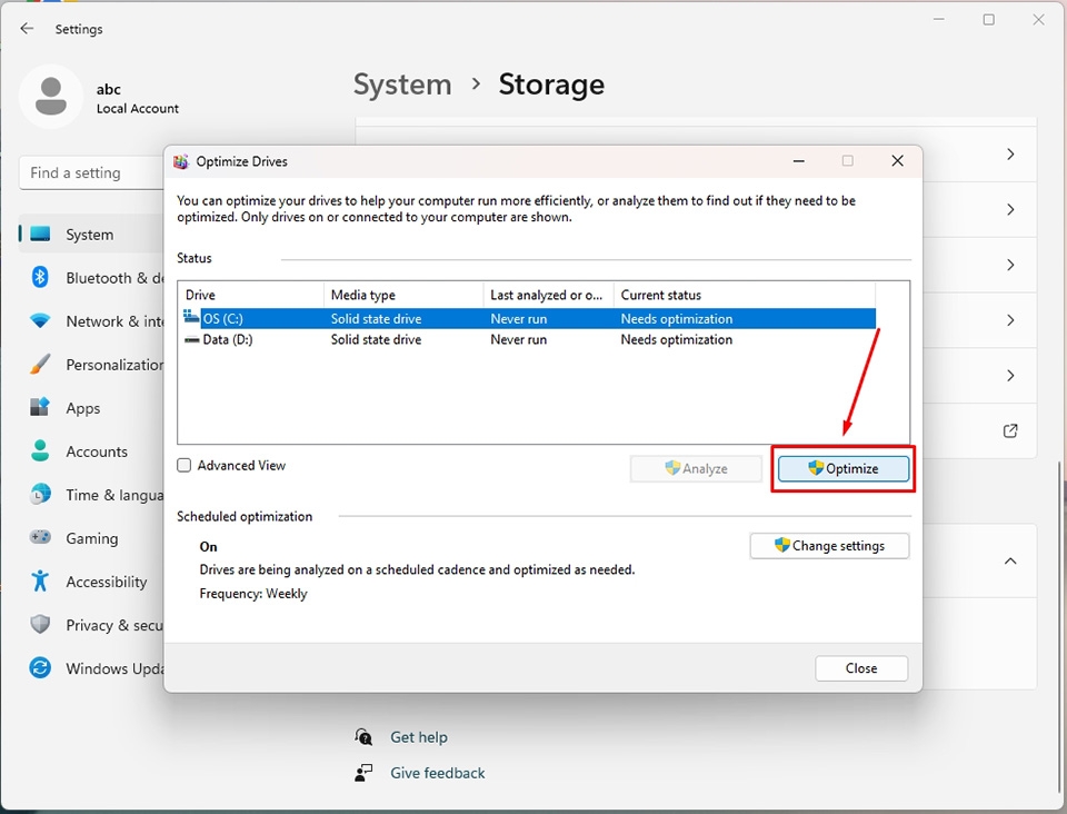 Chống phân mảnh ổ cứng trong Windows 11 - Ảnh 09