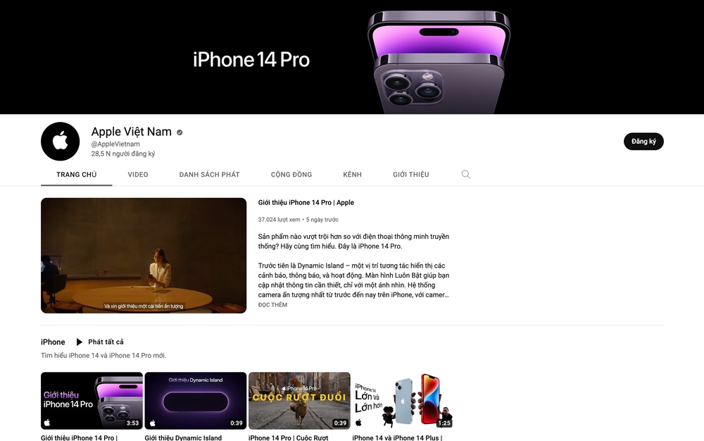 Ảnh chụp màn hình: Kênh Youtube Apple Việt Nam.