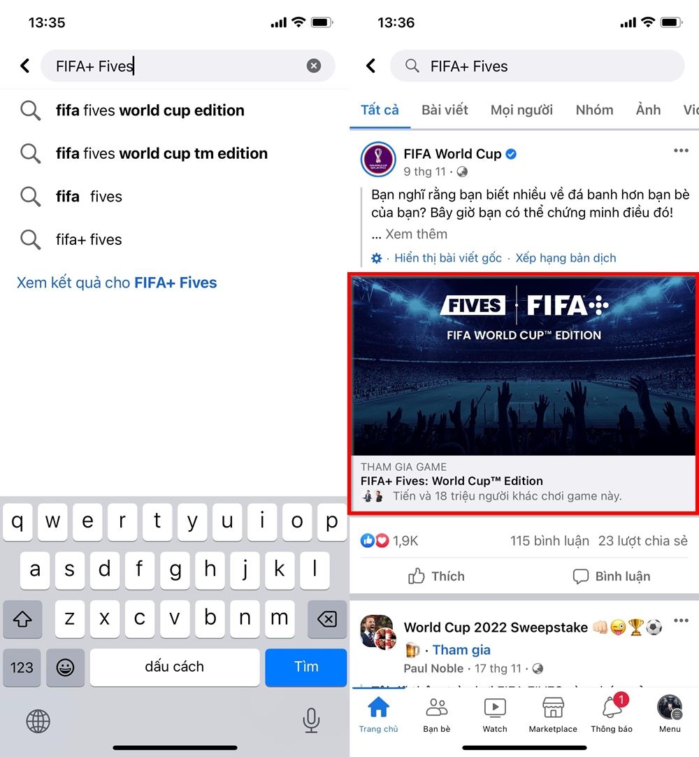 Cách dự đoán World Cup 2022 trên Facebook 1