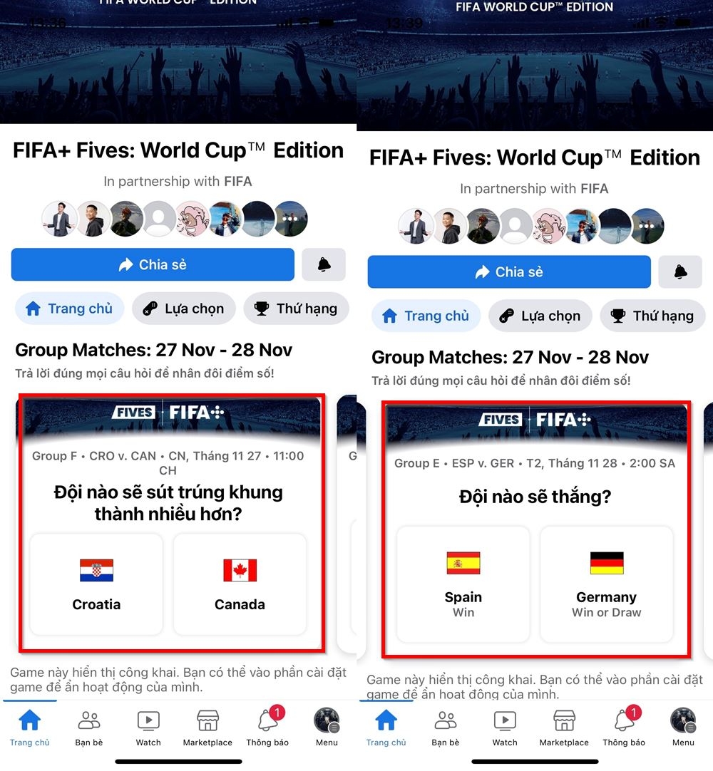 Cách dự đoán World Cup 2022 trên Facebook 2