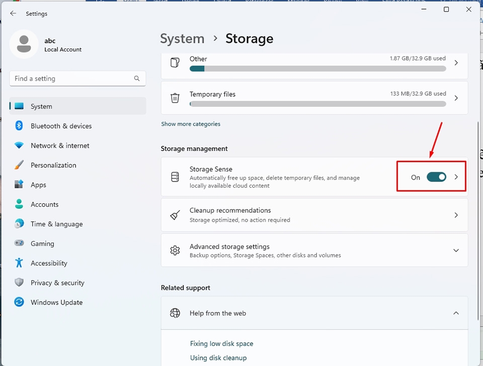 khắc phục ổ C bị đầy trong Windows 11 - Ảnh 07
