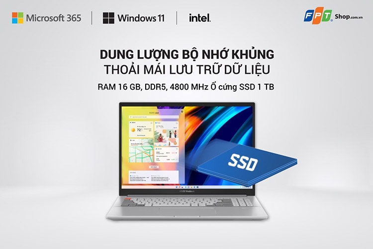 Dung lượng bộ nhớ khủng, thoải mái lưu trữ dữ liệu