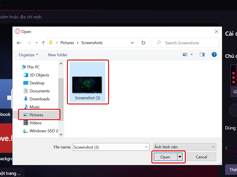 Cách thay đổi hình nền trình duyệt Opera GX trên máy tính