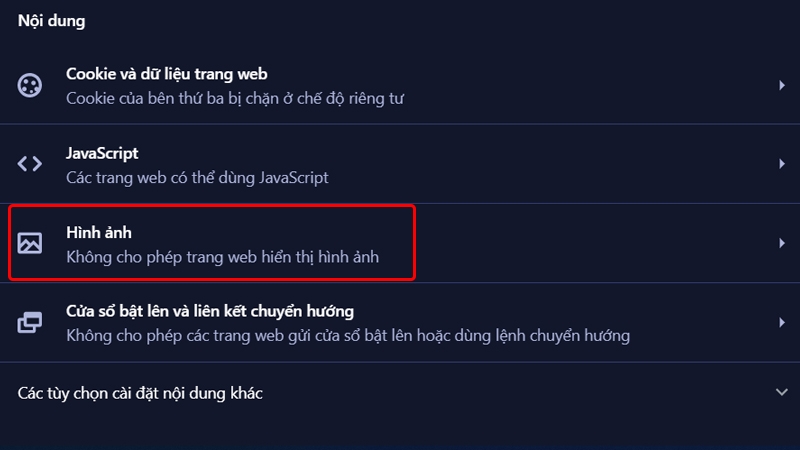 Sửa lỗi không hiển thị hình ảnh trên trình duyệt Opera GX