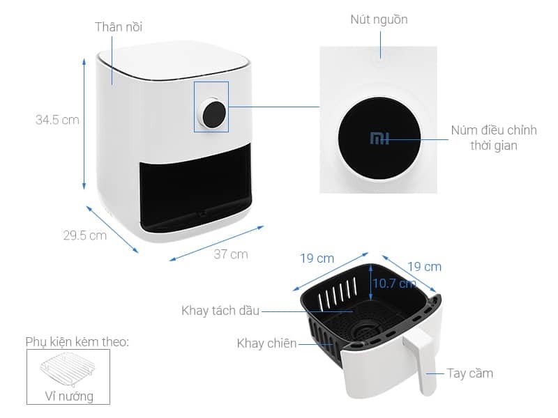 Hướng dẫn đóng/mở nồi chiên không dầu Xiaomi đúng cách 1